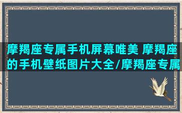 摩羯座专属手机屏幕唯美 摩羯座的手机壁纸图片大全/摩羯座专属手机屏幕唯美 摩羯座的手机壁纸图片大全-我的网站